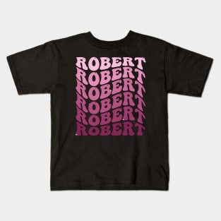 Robert First Name Personalized Retro Groovy Birthday Kids T-Shirt